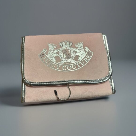 Juicy Couture Handbags - Juicy Couture Light Pink Velour Hanging Organizer Travel Cosmetic Bag, Makeup